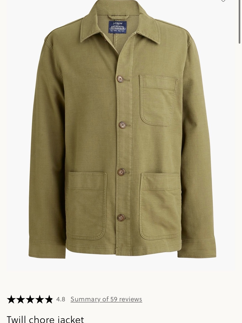 J. Crew Men's Olive Utility Shirt Jacket